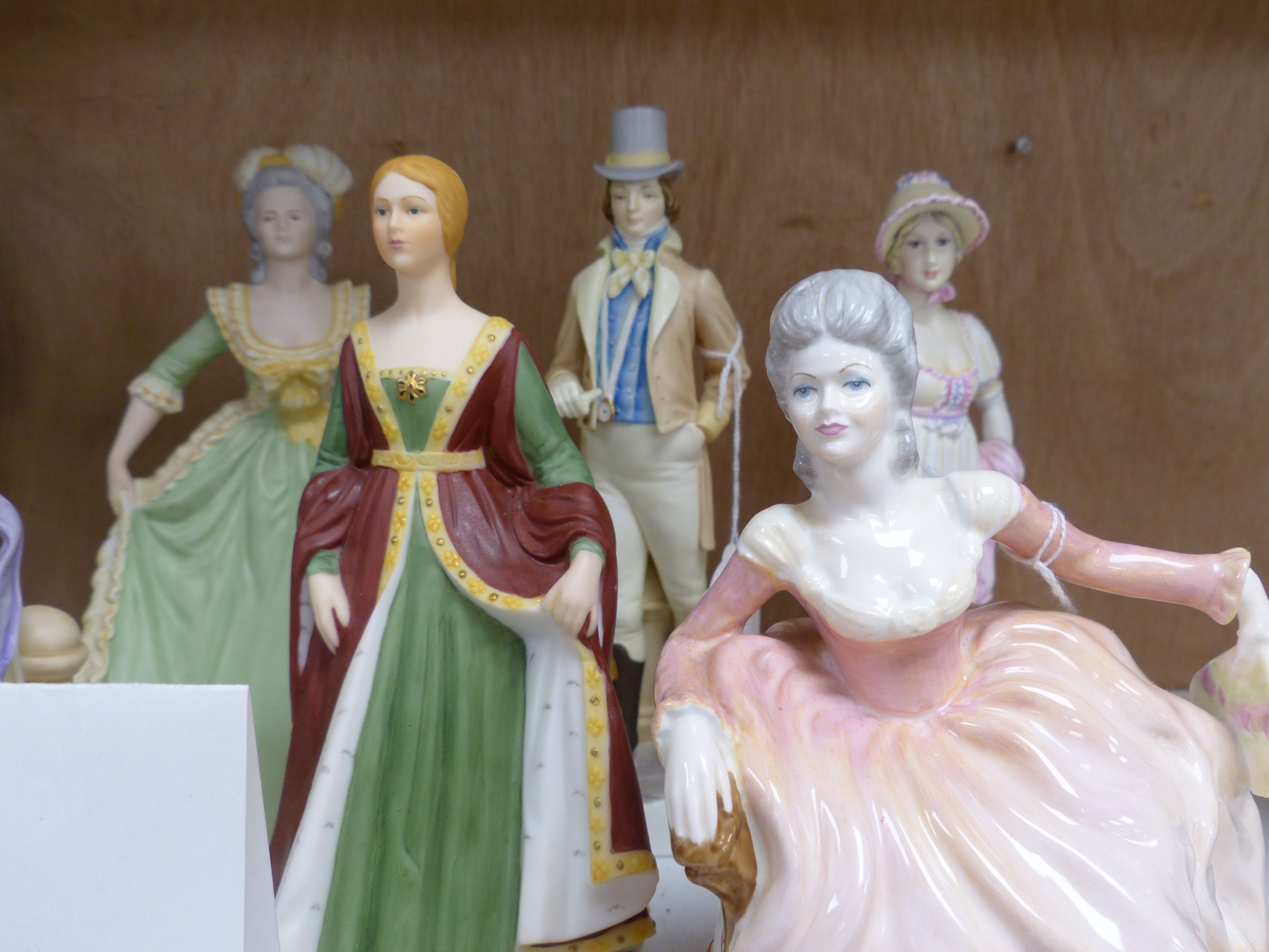 Ten various ceramic figurines by Coalport, Royal Worcester, Franklin Mint and others
